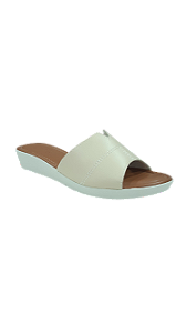 Sandália Confortável USAFLEX - Couro Vanilla Bordado