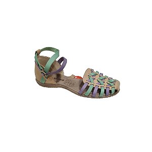Sandália grande Couro legítimo NEW FACE - FLAT MUSGO