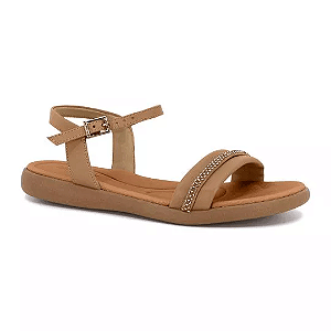 Sandália Confortável feminina em couro legítimo original USAFLEX - SANDÁLIA CAMEL