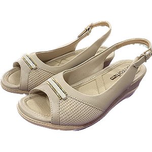 Sandália Comfortflex conforto total - Peep Toe Nude