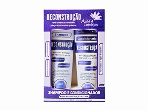 Kit 1 Shampoo 300ml + 1 Condicionador 250ml Reconstrução Intensa - Amei Cosméticos
