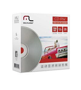Midia CD-RW Vel. 12X - 25 Un. envelope impresso em caixa - CD053