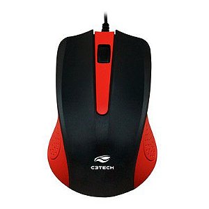 Mouse C3Tech MS-20RD Preto/Vermelho USB