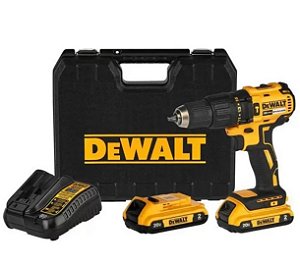 Parafusadeira Furadeira Impacto Bateria 20V Max Brushless Malet Carregador 2 Baterias 2AH 1/2 Bivolt Dewalt DCD7781D2-BR