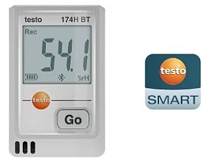 Mini data logger de temperatura e umidade com conexão Bluetooth - Testo 174 H BT - 0572 1743 01