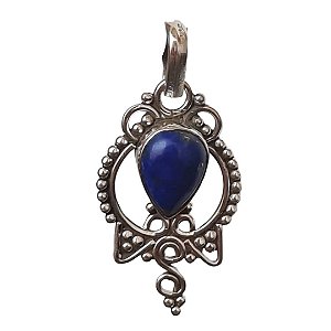 Pingente Lápis Lazuli Elegante Prata 925