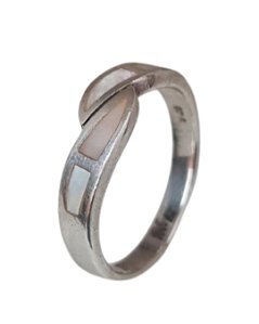 Anel Madrepérola Aliança Prata 925