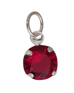 Pingente Ponto de Luz Zircônia Rubi Prata 925