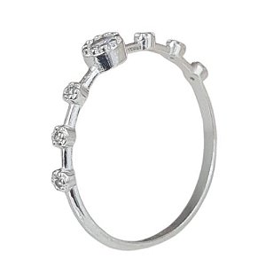 Anel Solitário Aliança Ponto de Luz Prata 925