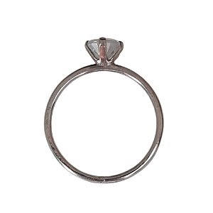 Anel Solitário 6 MM Prata 925