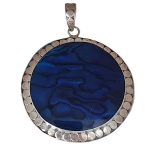 Pingente Abalone Azul de Prata 925