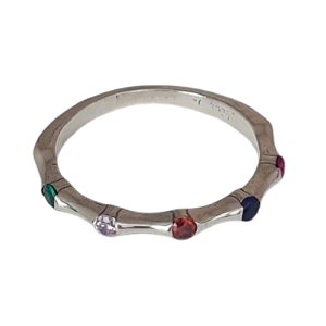 Anel Aliança Colorida Pandora Prata 925