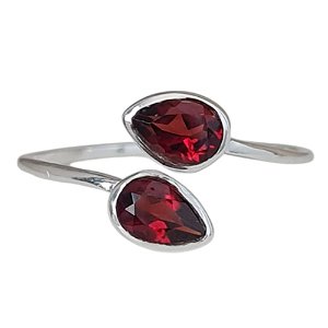 Anel Granada Duplo Prata 925