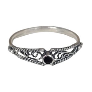 Anel Ônix Indianinho Prata 925