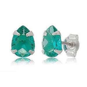 Brinco Turmalina Gota de Prata 925