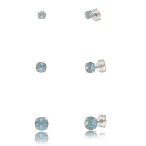 Trio Água Marinha de Prata 925