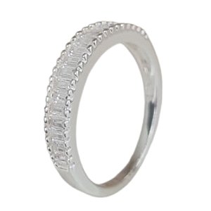 Anel Aliança Luxo Retangulos Prata 925