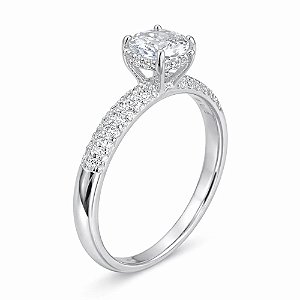 Anel Solitário Luxuoso de Prata 925