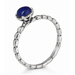 Anel Lápis Lazuli Solitário de Prata 925