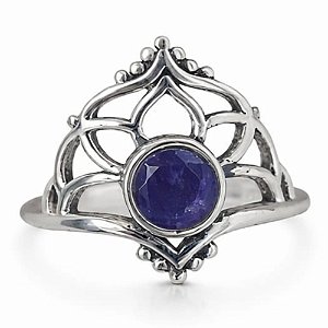 Anel Safira Indiana Prata 925