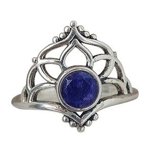 Anel Safira Indiana Prata 925