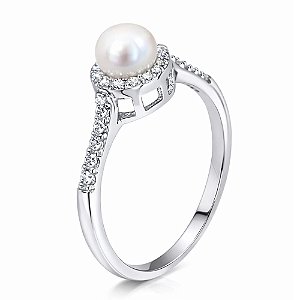 Anel Solitário Pérola Barroca Prata 925