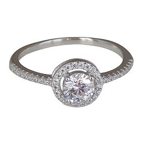 Anel Solitário Premium Prata 925