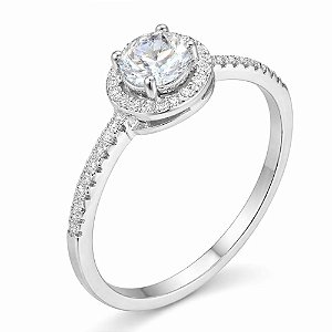 Anel Solitário Premium Prata 925