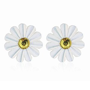 Brinco Madrepérola Margarida de Prata 925