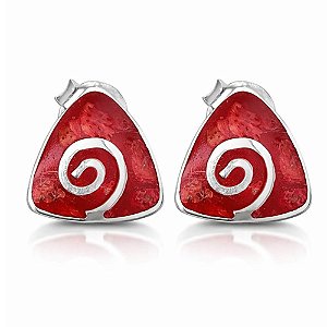 Brinco Coral de Prata 925