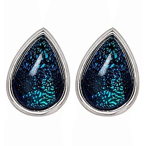 Brinco Opala Azul Gota de Prata 925