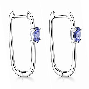 Brinco Tanzanita Argola de Prata 925