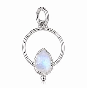 Pingente Pedra da Lua Gota de Prata 925