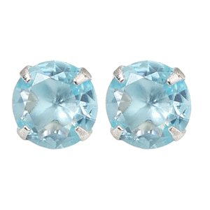 Brinco Água Marinha Redondo de Prata 925