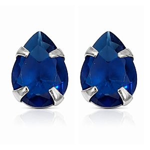 Brinco Safira Gota de Prata 925