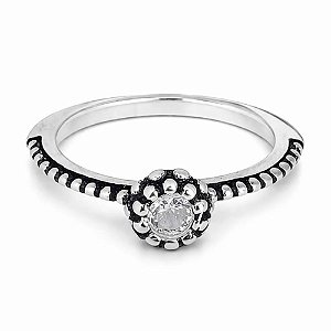 Anel Solitário Pinhão de Prata 925