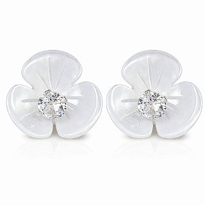 Brinco Orquídea Madrepérola Prata 925