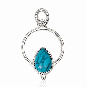 Pingente Turquesa Gota de Prata 925