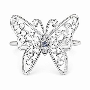 Anel Borboleta de Prata 925