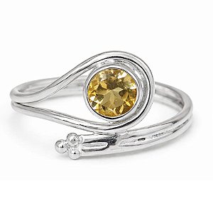 Anel Citrino Minimalista de Prata 925