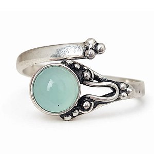 Anel Calcedônia Indiano de Prata 925