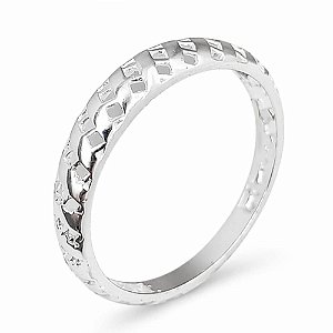 Anel Aliança Xadrez de Prata 925