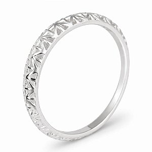 Anel Aliança Flor de Prata 925