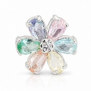 Pingente Flor Colorida Prata 925