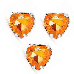 Conjunto Brinco e Pingente Aperol Prata 925