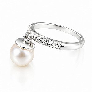 Anel Pérola com Pingente de Prata 925