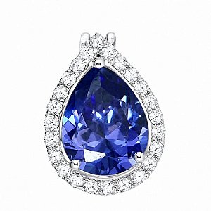 Pingente Tanzanita Gota de Prata 925