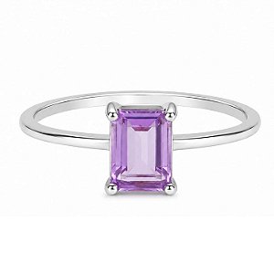 Anel Ametista Lavanda de Prata 925