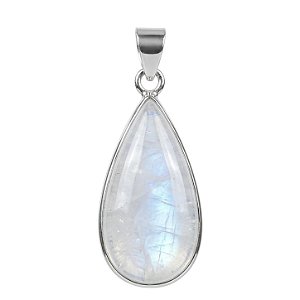 Pingente Pedra da Lua Gota de Prata 925