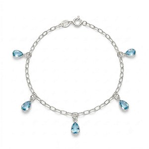Pulseira Água Marinha Prata 925